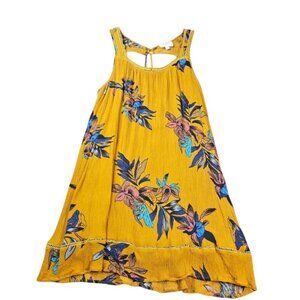 Everly Dress Top Women Medium Tropical Hawaiian Tie Open Back Whimsical Colorful